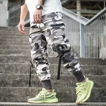 Мужские брюки-карго с несколькими карманами, штаны-шаровары, мужские брюки, уличная одежда в стиле панк, хип-хоп, повседневные мужские штаны для бега, камуфляжные спортивные штаны