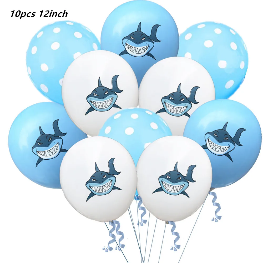 10 шт. латексные шарики Angry Shark, украшения для дня рождения, Детские шарики ко дню рождения, детские игрушки для дня рождения 12 дюймов