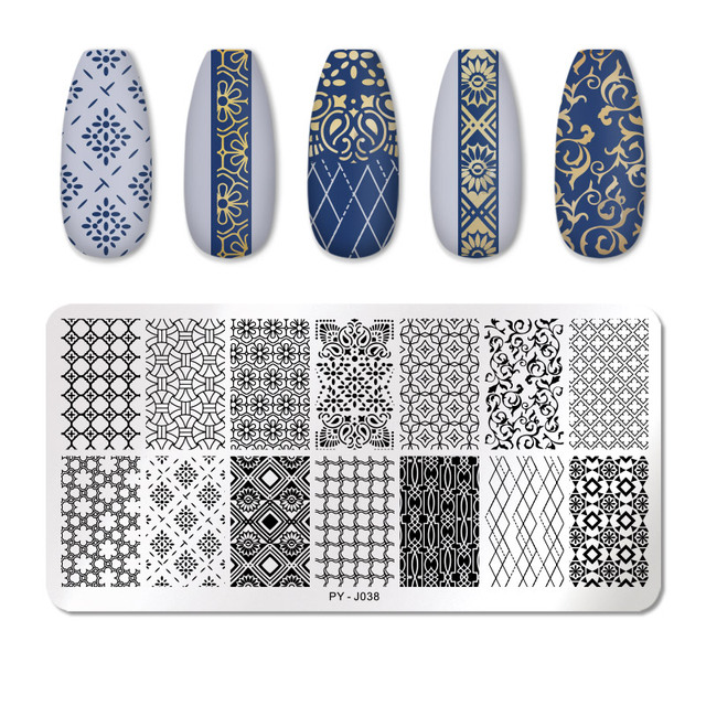 PICT YOU 6cm * 6cm Square Leopard Nail Stamping Plates Animal Patterns Stencil Tools Stainless Steel Nail Art Stamp Design