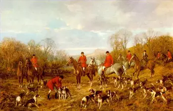 

9 Hand Painted Art Paintings by College Teachers - hunters 55 horse hounds dogs animals - Oil on Canvas