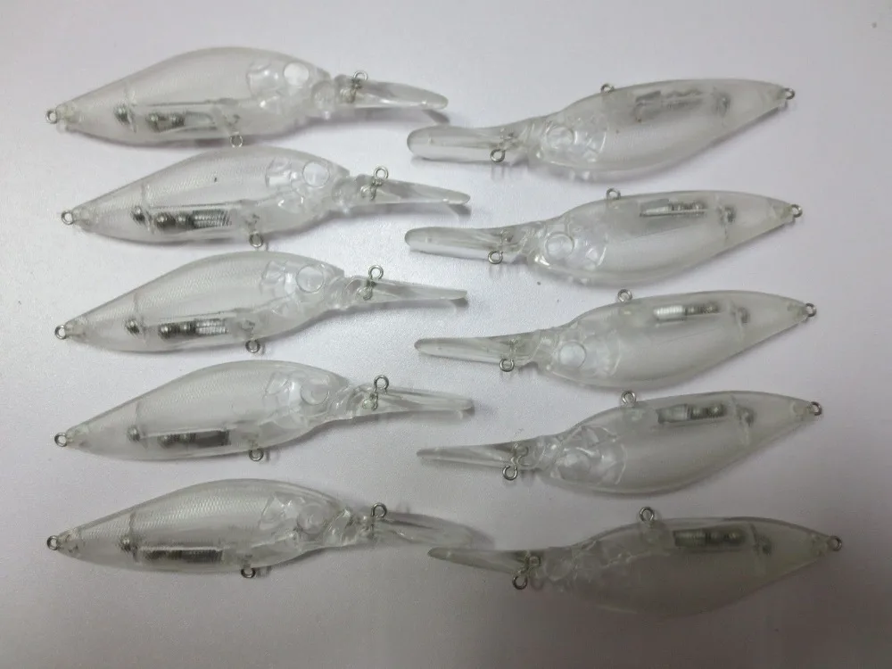

10pcs Unpainted Crank bait Fishing Blank Lure Body 4 1/3 Inch 1/3 OZ Blank lures JS#140