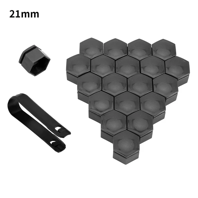20Pcs Car Wheel Nut Caps Auto Hub Screw Cover 17mm 19mm 21mm Bolt Rims Exterior Decoration Special Socket Protection Dust Proof 21mm Gray