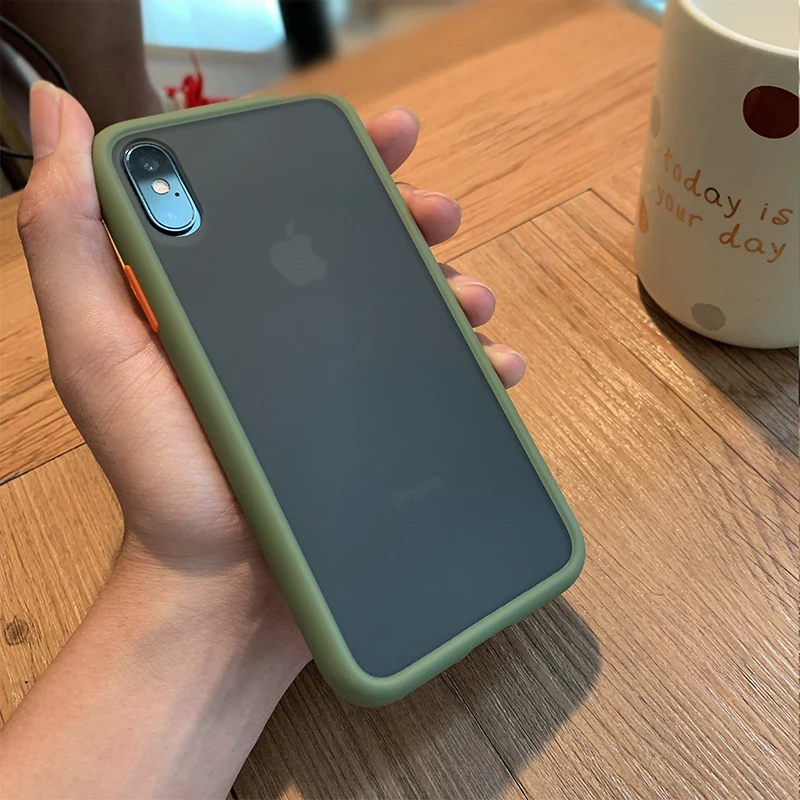 

Luxury Shockproof Transparent Matte Phone Case For iPhone X XS Max XR 8 7 6 6S Plus Fundas Hybrid Silicone Hard Protection Cover