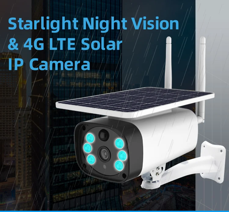 

4G Network Wireless Solar IP Camera 1080P 2.0MP Security Camera Waterproof Outdoor Solar Battery Powered CCTV Surveillance Cam