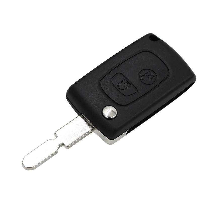 2 Buttons modified Flip Remote Key Shell case fob for Peugeot 406 with uncut NE78 blade
