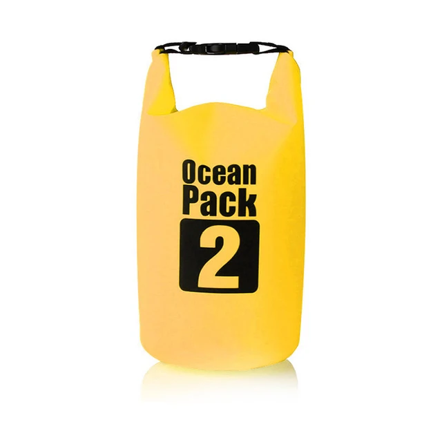PVC Waterproof Bag 5L 10L 20L Outdoor Swimming Bag Diving Compression Storage  Dry Bag For Man Women Kayaking Backpack Yellow 2L