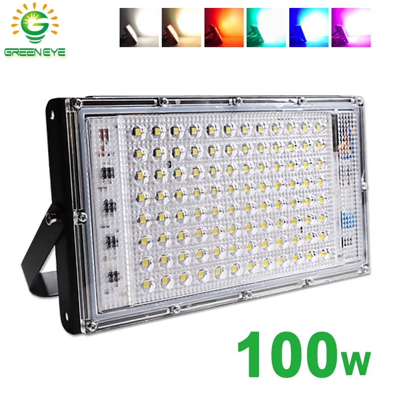 Светодиодный прожектор 50 Вт 100 RGB холодный теплый AC220V 240 В светодиодный уличный
