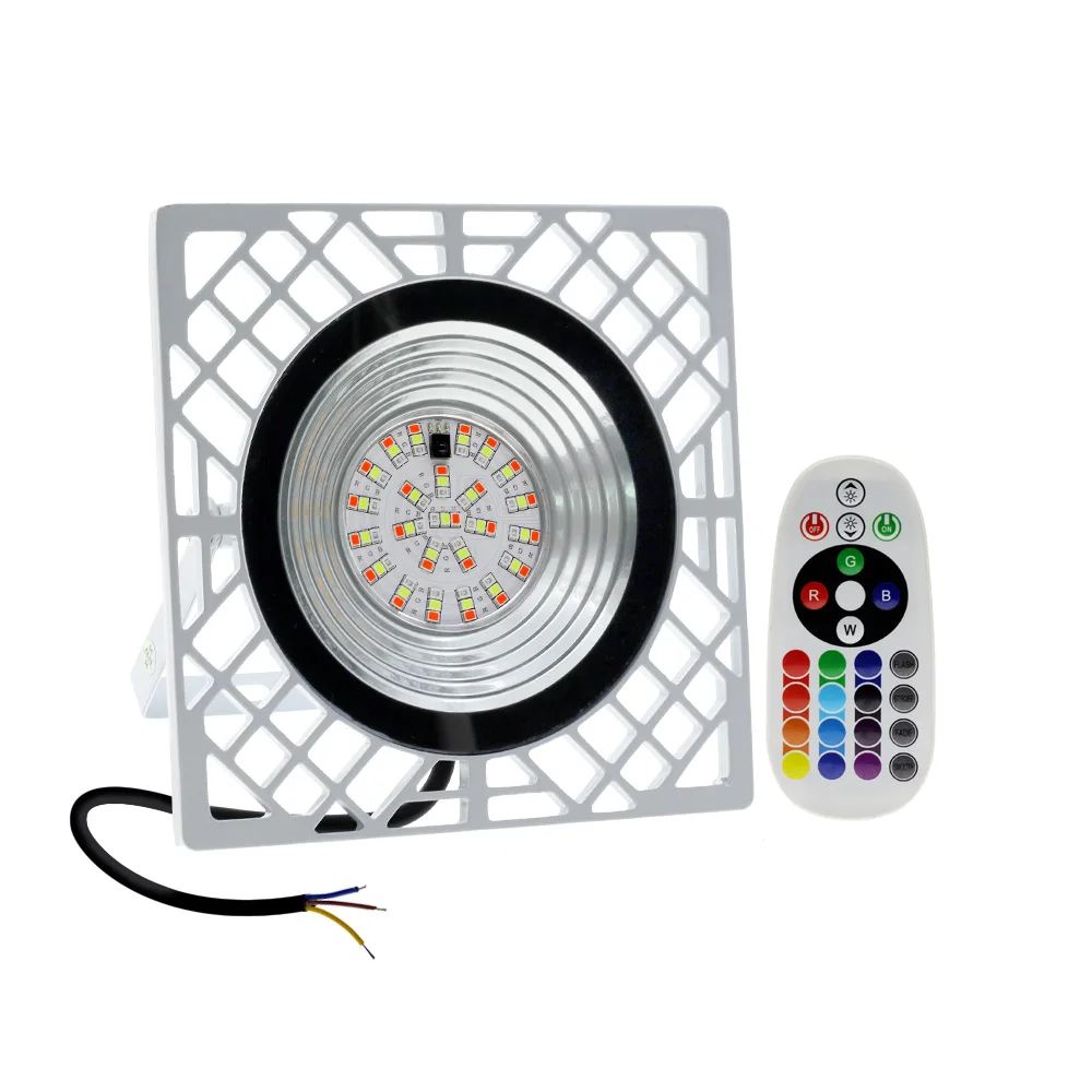 outdoor floodlight RGB LED Floodlight With Remote Control AC220V Outdoor Lighting IP66 Waterproof Led Spotlight Projector Streetlight Street Lamp garden security light Floodlights