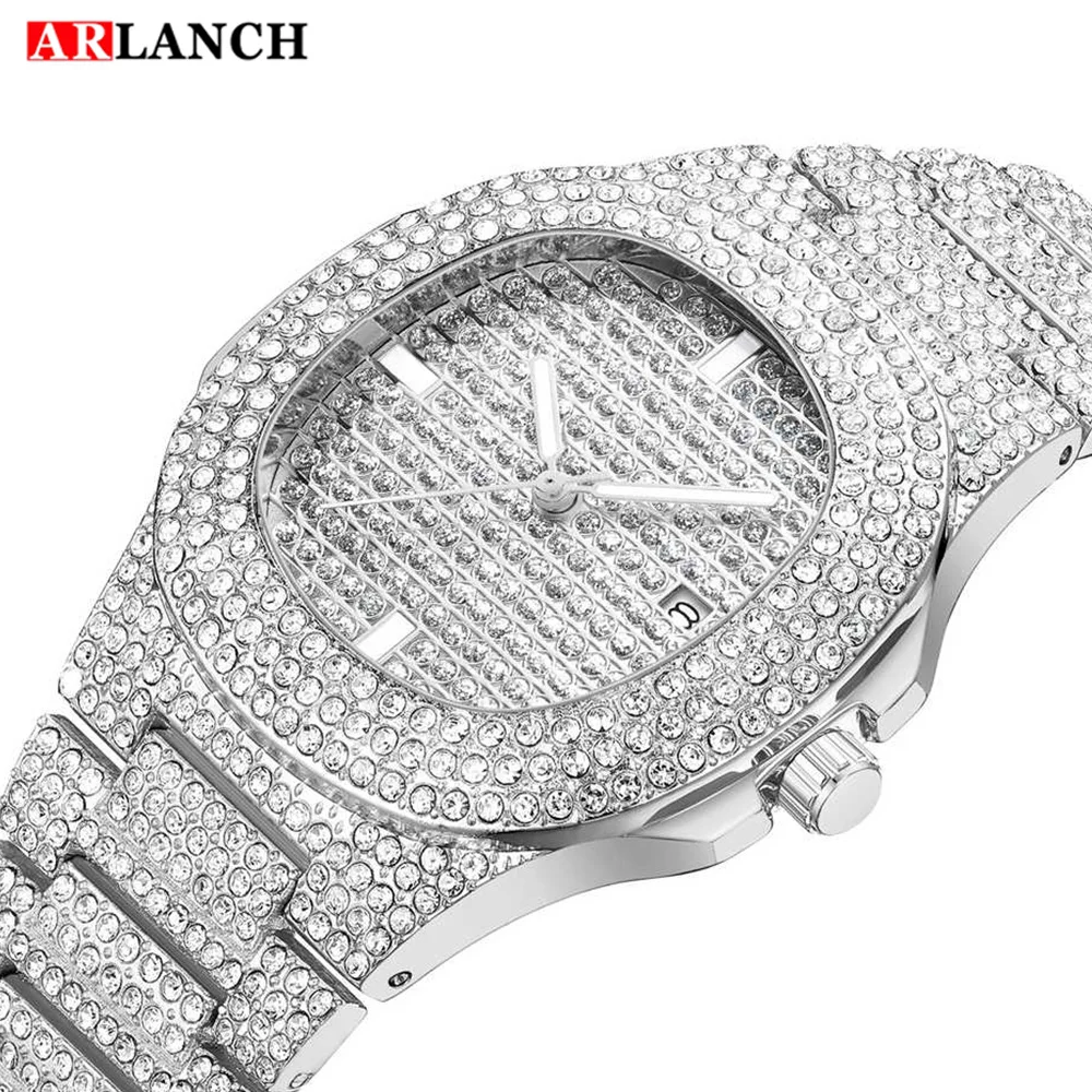 Gold Watch Men Luxury Brand Diamond Mens Watches Top Brand Luxury FF Iced Out Women Quartz Watch Calender Unique Gift For Men