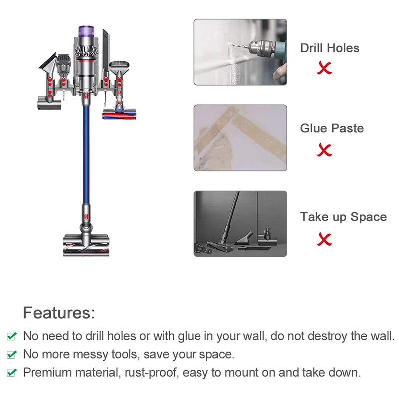 Стойка для хранения кронштейн Dyson V7 V8 V10 V11 вакуумный очиститель настенные щетки