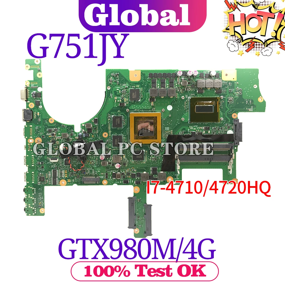 G751J for ASUS G751JY G751 GFX751J laptop motherboard Original mainboard 100% test OK I7-4710-4720-4860 GTX980 | Компьютеры и офис