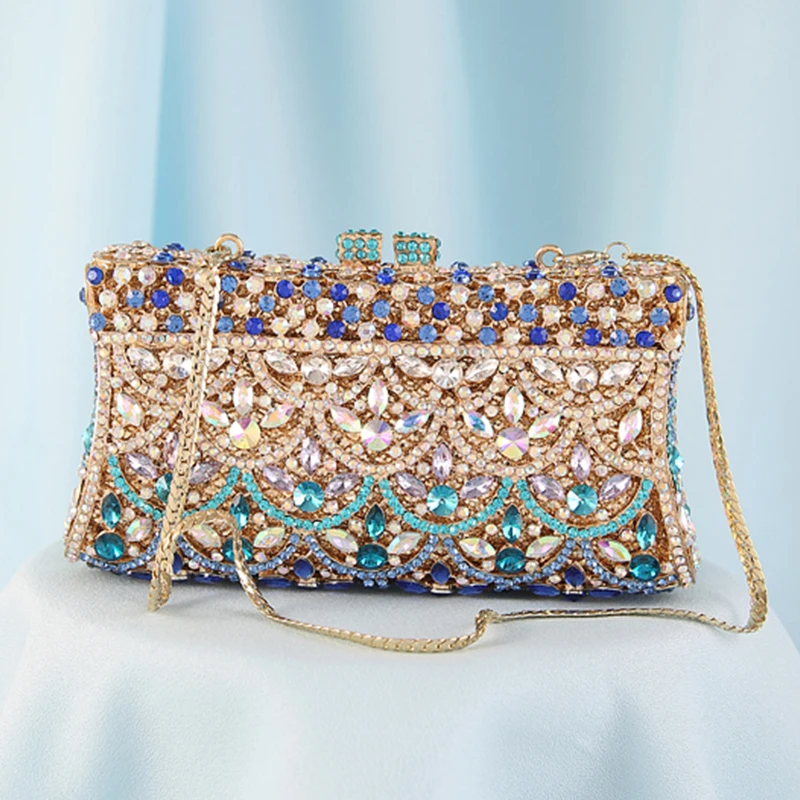 Bolso de mano con diamantes de imitación para mujer, pochette de noche con cristales de piedras preciosas, fiesta de graduación de lujo para Mini bolsa, 2020