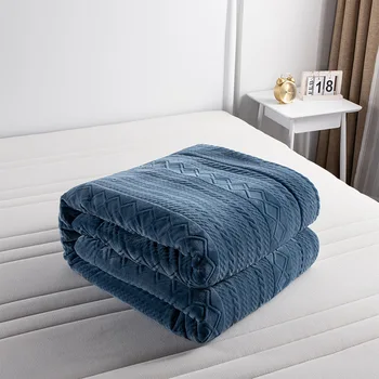 

Winter Warm Thick Coral Fleece Blanket Household Super Soft Flannel Plush Fleece Blanket A Light Multi Size Portable Home Textil
