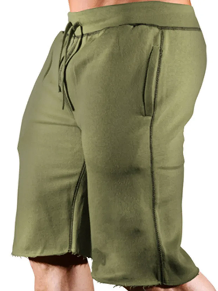 Новинка, мужские шорты в уличном стиле, спортивные, для фитнеса, мужские длинные шорты, удобные, дышащие, для отдыха, трендовые шорты, мужские крутые шорты с бахромой