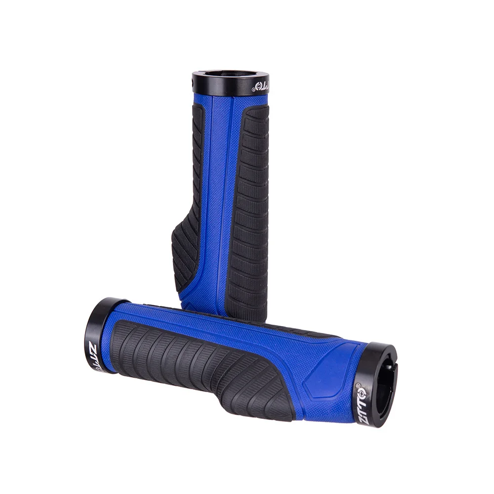 AG42 Blue Нескользящие велосипедные рукоятки с фиксированным зубчатым замком, ударопрочный резиновый замок для шоссейного города, складной велосипедный руль, 22,2 мм - Цвет: AG42 Blue