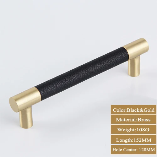 Black Gold 128MM Кабинет ручки шкаф тянуть ручки Кухня ручка - Цвет: Black Gold 128MM