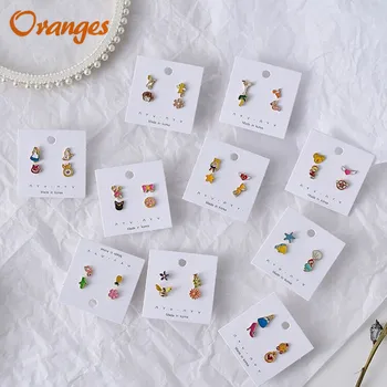 

Wholesale 4PCS New Cute Cartoon Princess Animal Acrylic Earring Baby Resin Child Earring Epoxy Art Stud Earrings Gifts Girl Boy