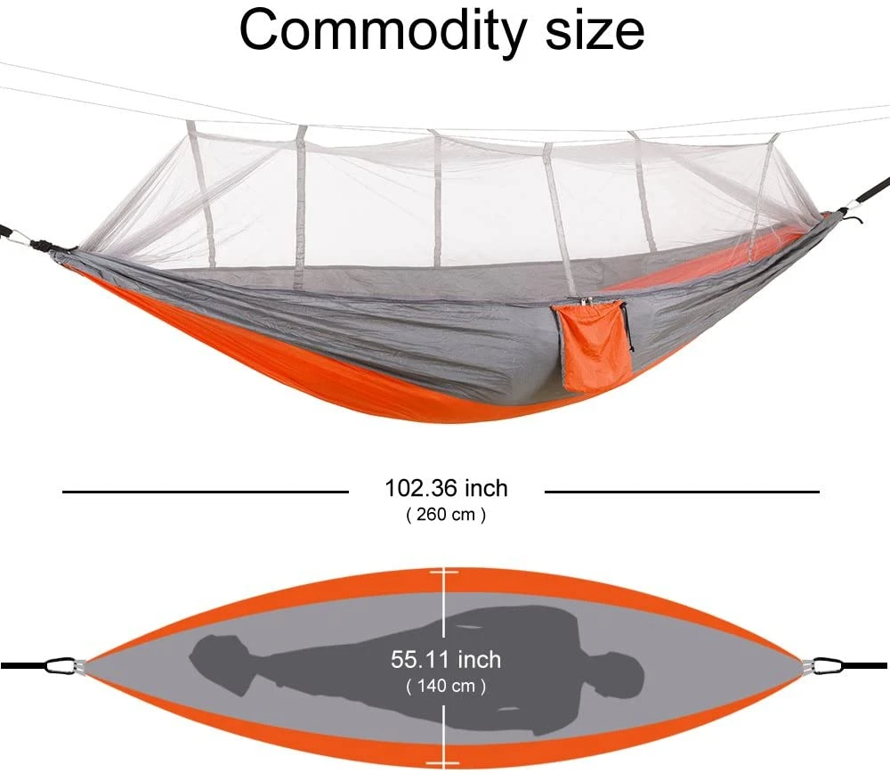 Camping Hammock with Mosquito Net Outdoor Furniture 1-2 Person Portable Hanging Bed Strength Parachute Fabric Sleep Swing camping hammock