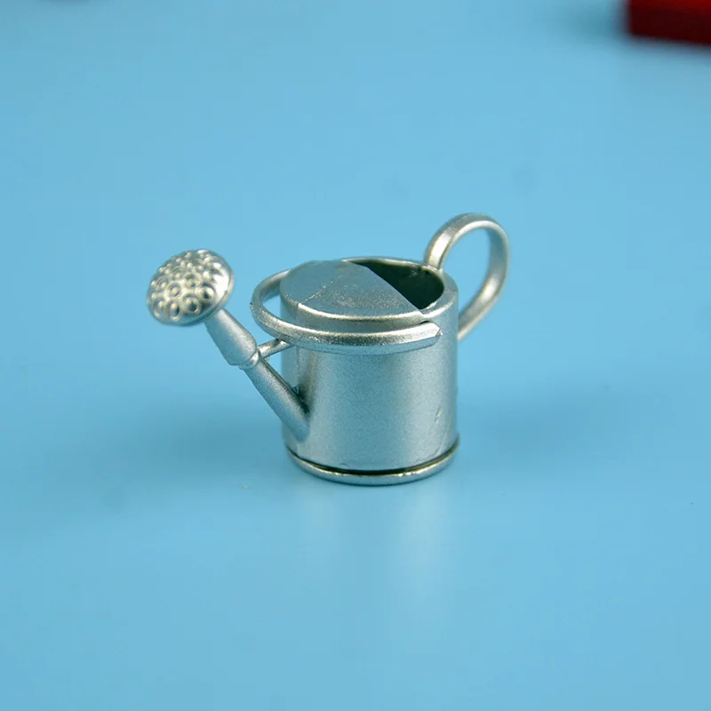 silver 1:12 Кукольный домик Миниатюрный садовый полив мебель аксессуары для игрушечной куклы лесные животные дом dec коллекционный подарок - Цвет: silver