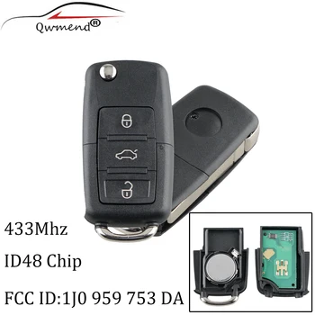 

3Button Remote Car Key Fob For SEAT Altea Ibiza Leon Toledo 2005-2013 For VW Skoda SEAT 1J0 959 753 DA 434Mhz Car key HU66 Blade