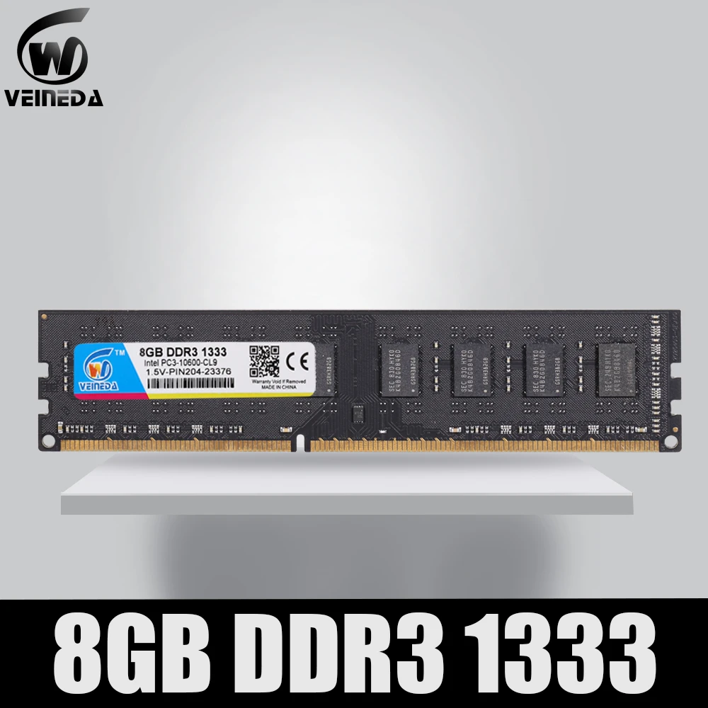 Оперативная память VEINEDA ddr3 16 Гб 4x4гб dimm 1333 для настольного ПК Intel AMD 1600 240pin |