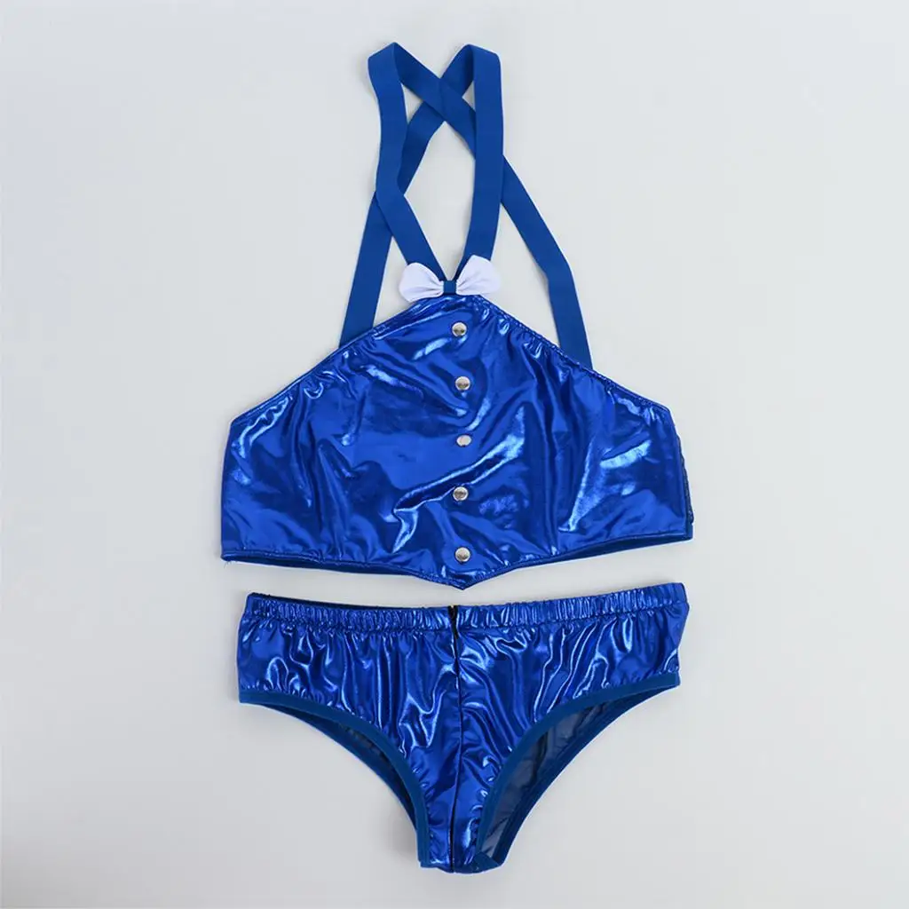 Men Mentalic Lingerie Briefs Body Chest Strap Harness Costume Nightclub Suit Man Sexy Nightwear Gay Party Costume