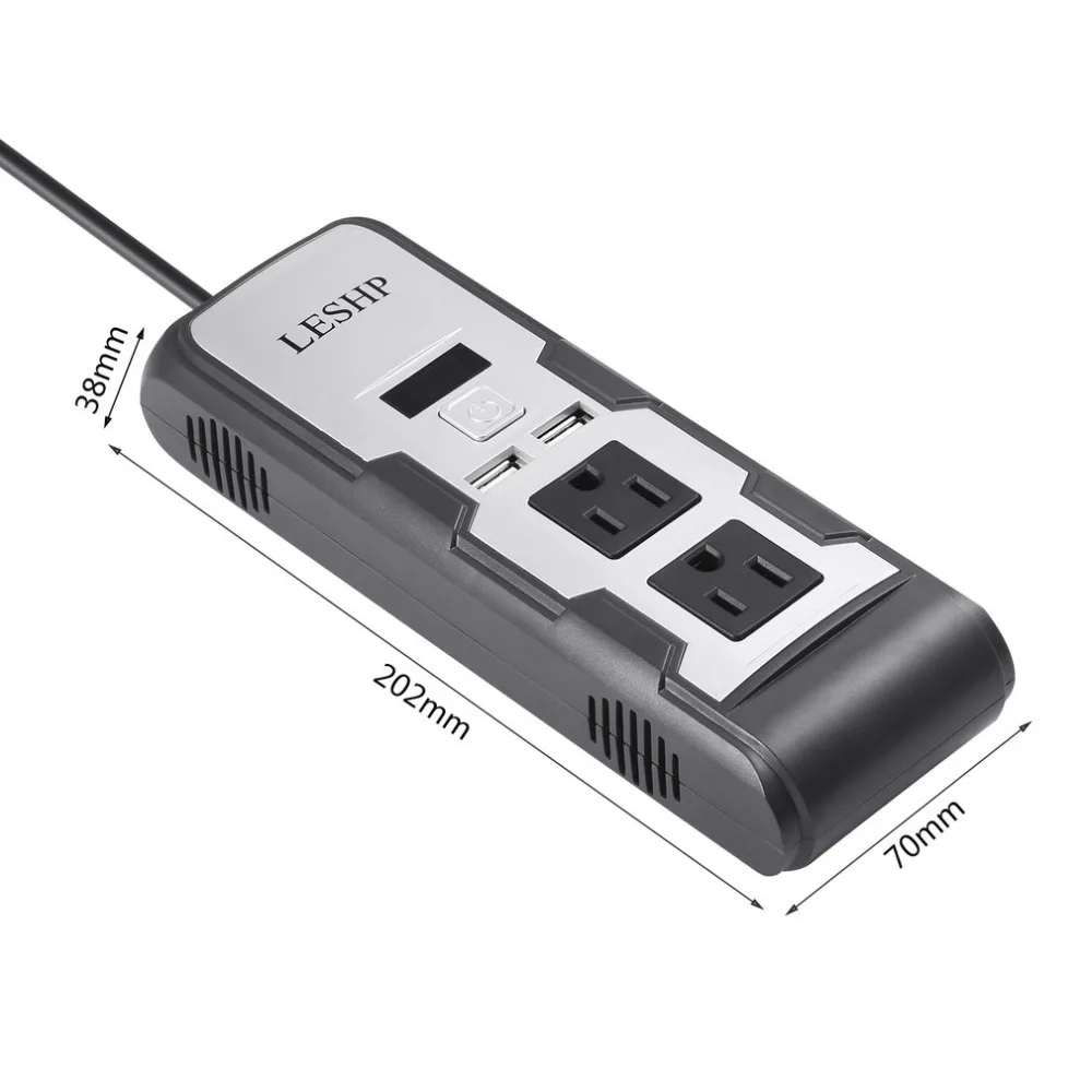 LESHP 150 Вт автомобильный инвертор с двумя выходами США 4.2A двумя портами usb для зарядки автомобильного прикуривателя, кабель DC12V для DVD