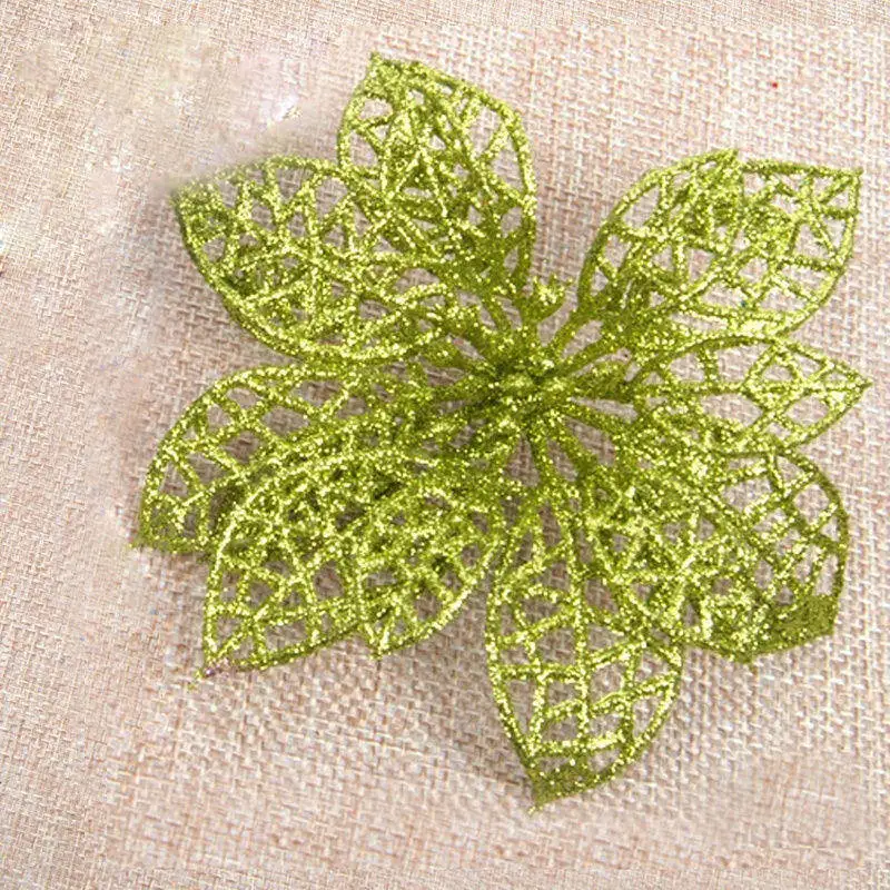green Хит, 5 шт., искусственные цветы, украшения для рождественской елки, рождественские украшения для дома, Новогодние рождественские украшения, рождественский подарок noel, Q - Цвет: green