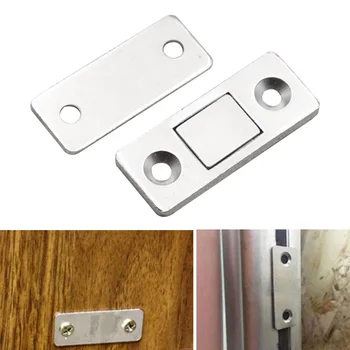 

2pcs magnetic durable cabinet door touch furniture mini ultra-thin sturdy super corrosion resistant & practical apply flat items