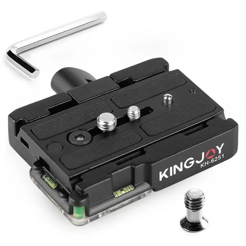 Kingjoy KH-6251 универсальная алюминиевая пластина быстрого крепления QR пластина адаптер для DSLR камеры видеокамеры штативы