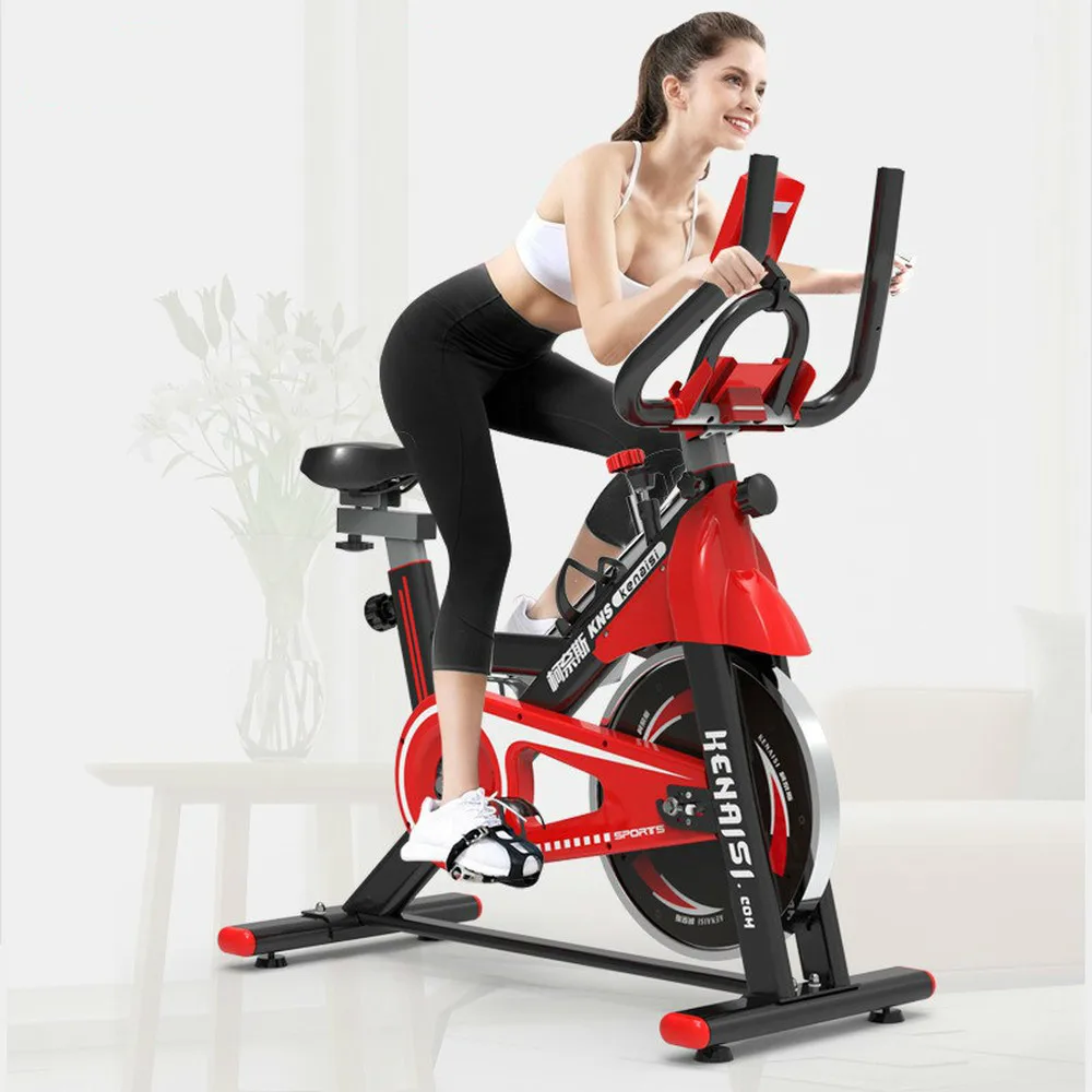 

Spinning Bike Moveable Workout Excercise Household Indoor Training Weight Loss Fitness Equipment Adjustable Black Red