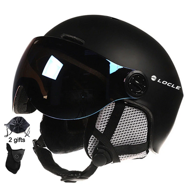 LOCLE Ski Helmet With Goggles Integrally molded Winter Sports