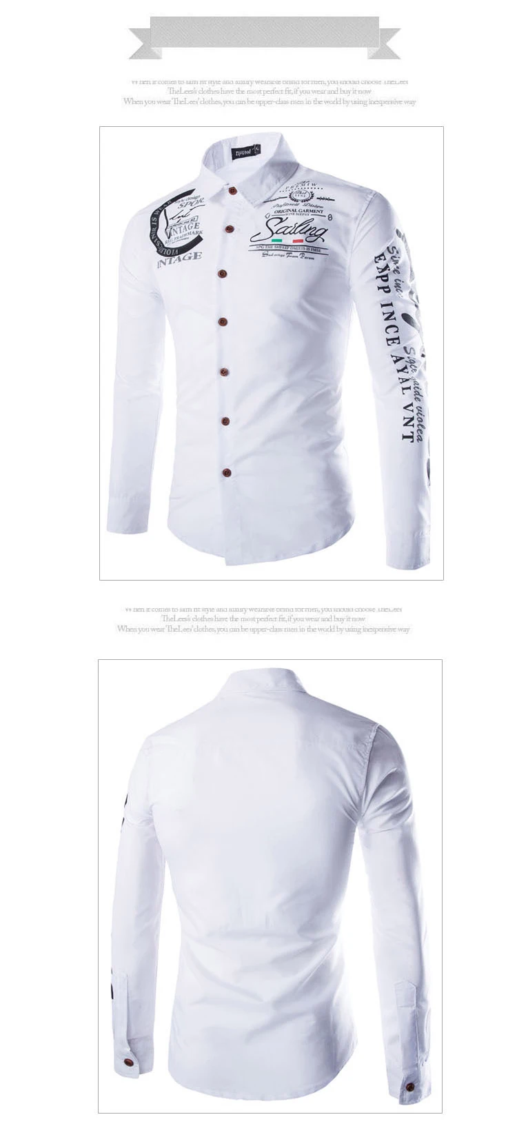 Men's Letter Print Long Sleeve Shirt Autumn New Casual Shirt spring fashion male clothing Tops Tees Free shipping