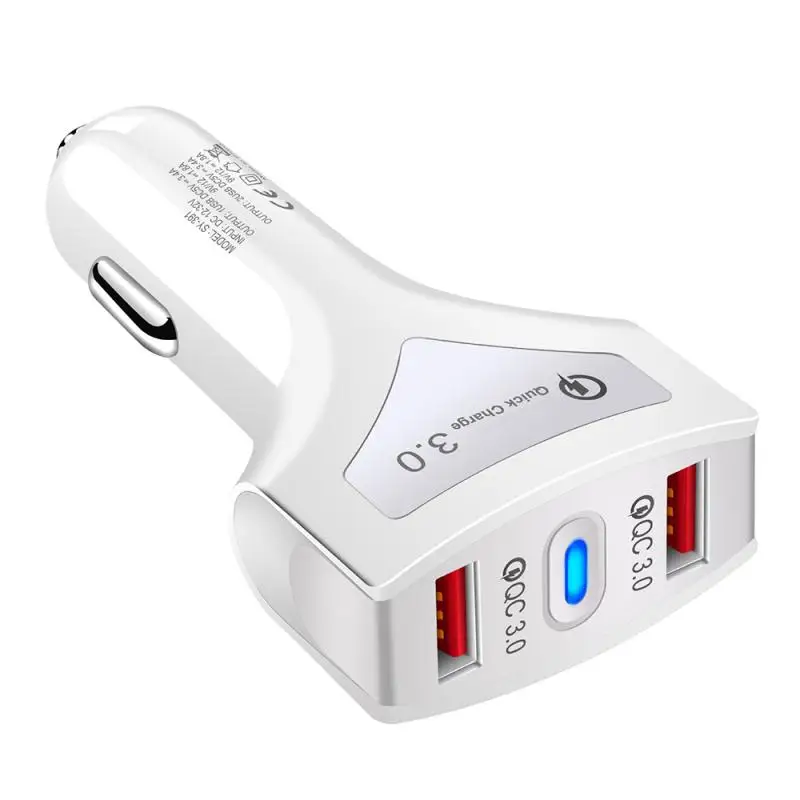 2 Универсальное автомобильное зарядное устройство светодиодный QC3.0 двойной USB быстрое зарядное устройство двойной порт выход быстрое зарядное устройство Автомобильное USB гнездо адаптер - Название цвета: 2