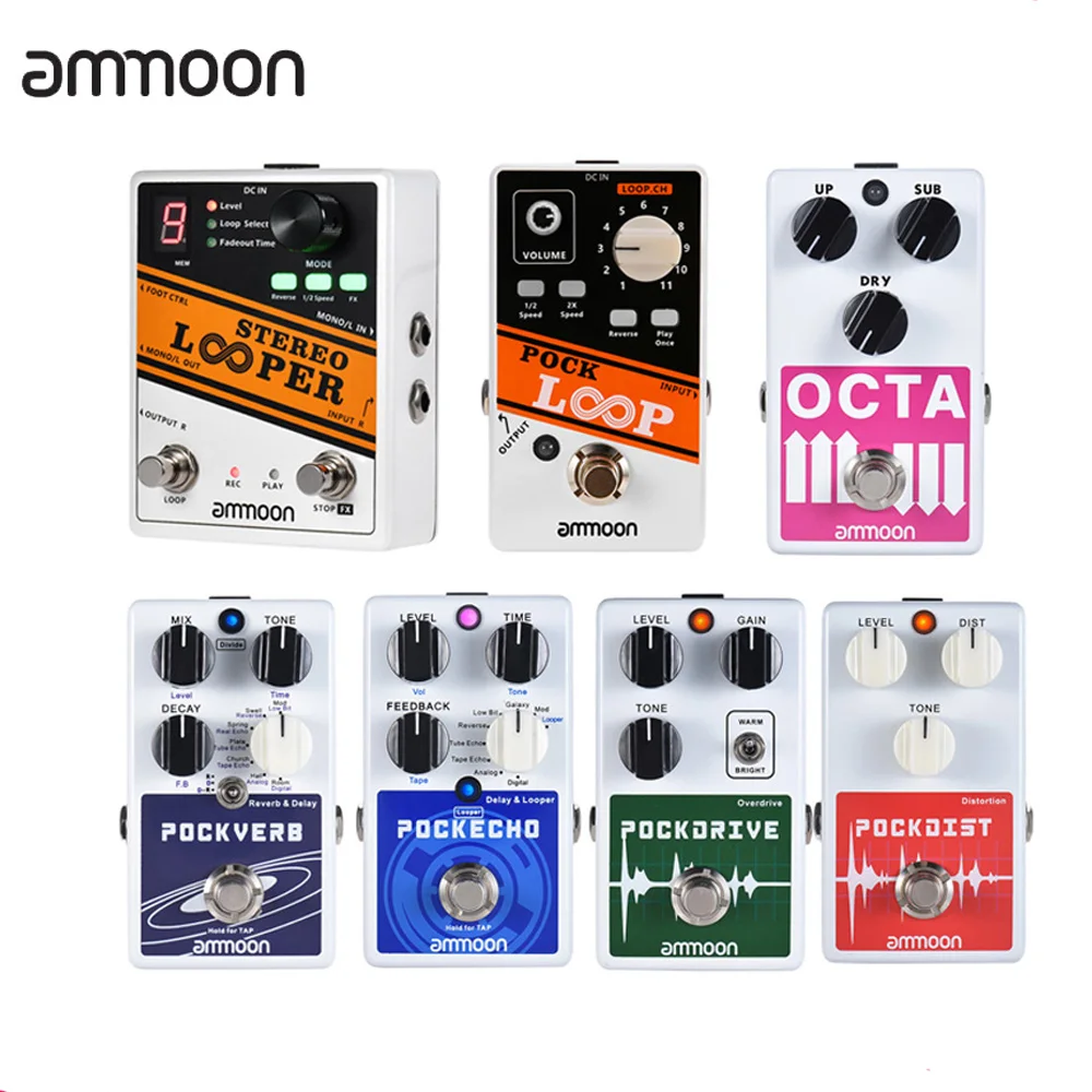 ammoon POCK LOOP Looper Guitar Effect Pedal 11 Loopers Supports 1/2