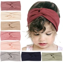

Pink Kids Headbands for Girls Headwrap Turban Plaid Printed Infant Twist Knot Headbands Kids Knit Headwear Infant Bebes Bandeau