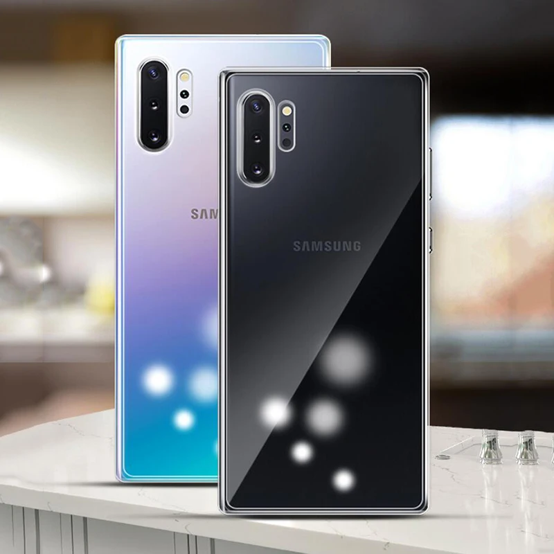 Чехол для Samsung Galaxy Note 10 Plus 20 ультрапрозрачный силиконовый чехол из ТПУ прозрачный