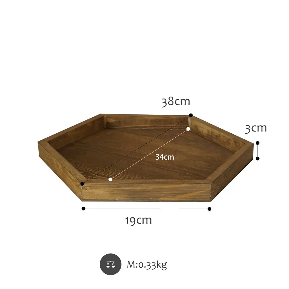 Пасторальный деревянный поднос для хранения Ретро фруктовый торт десертная тарелка винтажная коричневая Шестигранная форма ювелирный поднос Домашний Настольный Декор - Цвет: 6