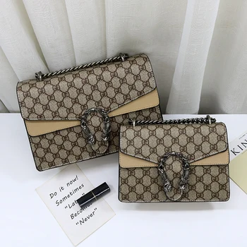 

2020 Summer New Female Bag Color Matching Printing Bag Fashion One Shoulder Messenger Chain Small Square Bag Women Handbags