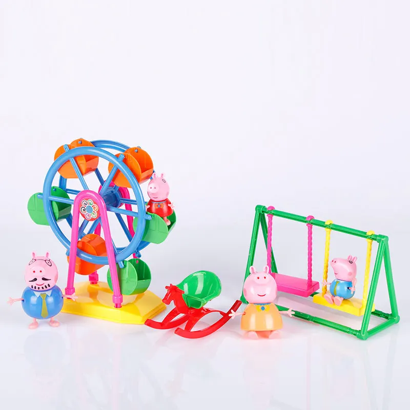 Peppa Pig колесо обозрения комплект игры Дом качели ПВХ Действие персонаж мультфильм игрушка мальчик девочка подарок на день рождения