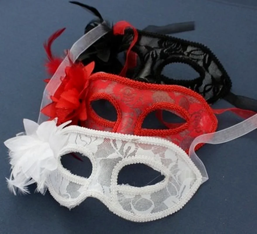 Lovely Sexy Lace Mask Halloween Costume Prop Transparent Party Ball Eye Masks Fancy Dress