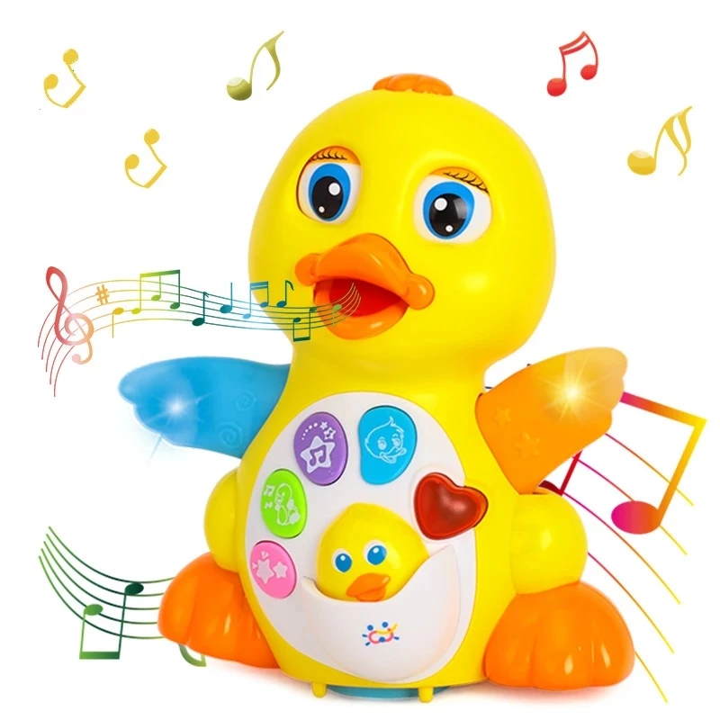 EQ educativos para bebés y niños, juguetes universales eléctricos de música para niños, con sonido de pato amarillo, para baile|Mascotas electrónicas|