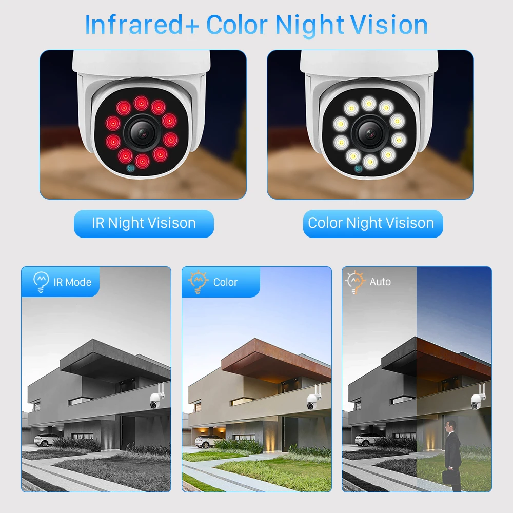 5MP 5X Zoom Mini IP Camera WiFi 3MP Tuya Smart Ai Auto Tracking Home Security Camera Outdoor Color IR Night Vision CCTV mini camera ip camera wifi camera surveillance camera wifi ip camera fish finder underwater fishing camera