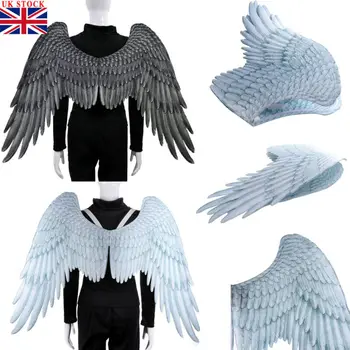 

Hot Large Adult Kids Angel Wings Fairy Feather Fancy Dress Costume Party Hen Halloween Children Holiday Gift