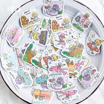 

45PCS/box New Creative Summer Imagining Diary Paper Lable Sealing Stickers Crafts Scrapbooking Decorative Lifelog DIY Stationery