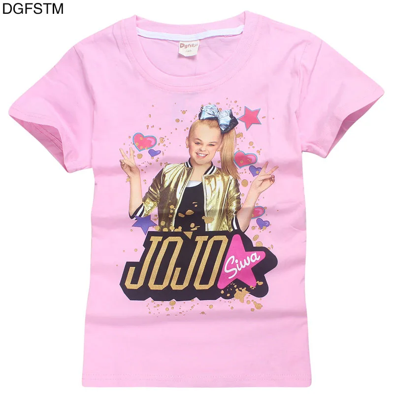 В году, новые летние детские топы с героями мультфильмов JOJO siwa для девочек, хлопковая футболка с коротким рукавом для мальчиков и девочек детская одежда От 4 до 12 лет - Цвет: T8356Pink