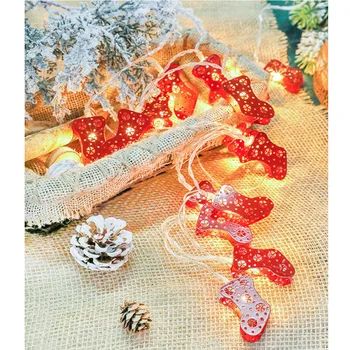 

Iron Christmas Stockings Lights IP55 Warm White Red 300CM 20led LED String