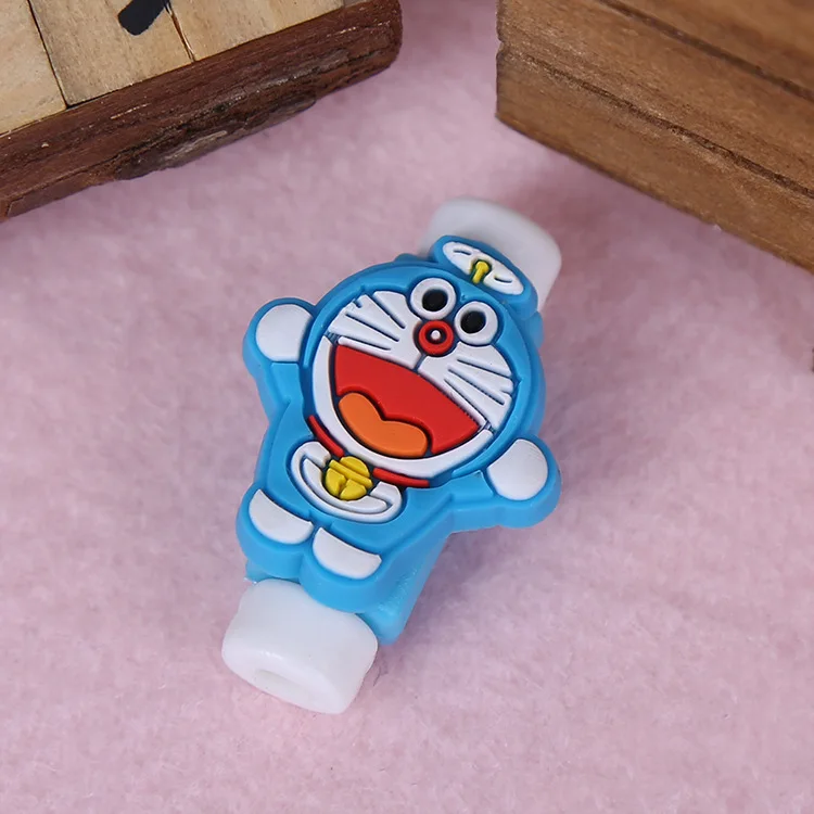 Красный Мультфильм USB кабель наушник протектор наушники линия заставка для мобильного телефона зарядная линия защита кабеля данных - Цвет: Красный