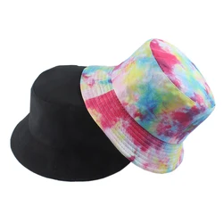 Bucket Hats For Women Men Summer Fisherman Hat Reversible Sun Protection Fishing Caps Colourful Graffiti Tie Dye Bob Hip Hop Cap