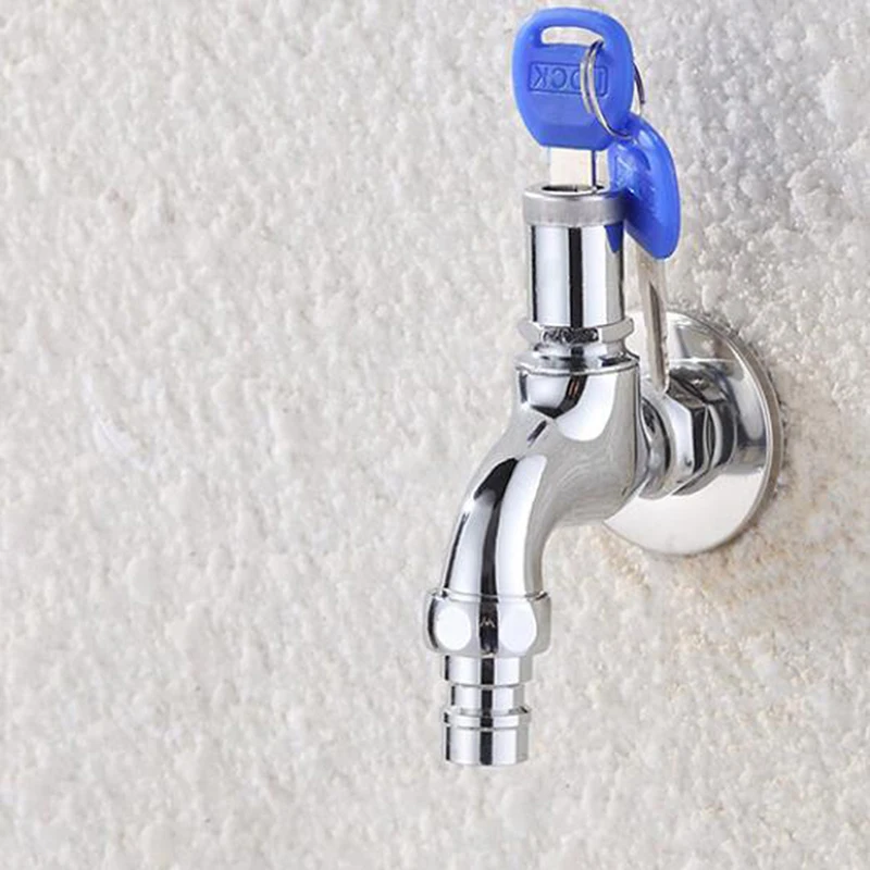 Anti-theft Faucet Water Tap with Lock Key Alloy/Brass Body Single Hole Switch Bibcocks for Kitchen Outdoor Garden | Обустройство дома